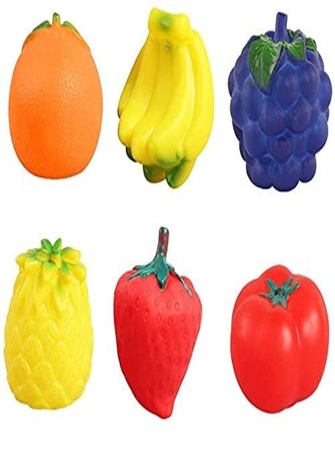 SID MAGIC Show Me The Fruit Soft Squeeze Toy Set - 6-Piece Baby Fruit Toys for Sensory Play & Early Learning | BPA-Free, Non-Toxic, 3M+ | Banana, Orange, Grape & Strawberry or Random Toys. - Image 1